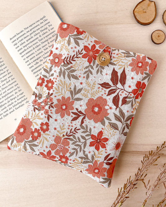  Orange flowers padded book sleeve